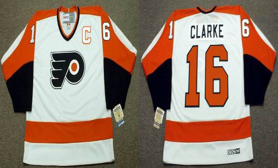 2019 Men Philadelphia Flyers 16 Clarke White CCM NHL jerseys